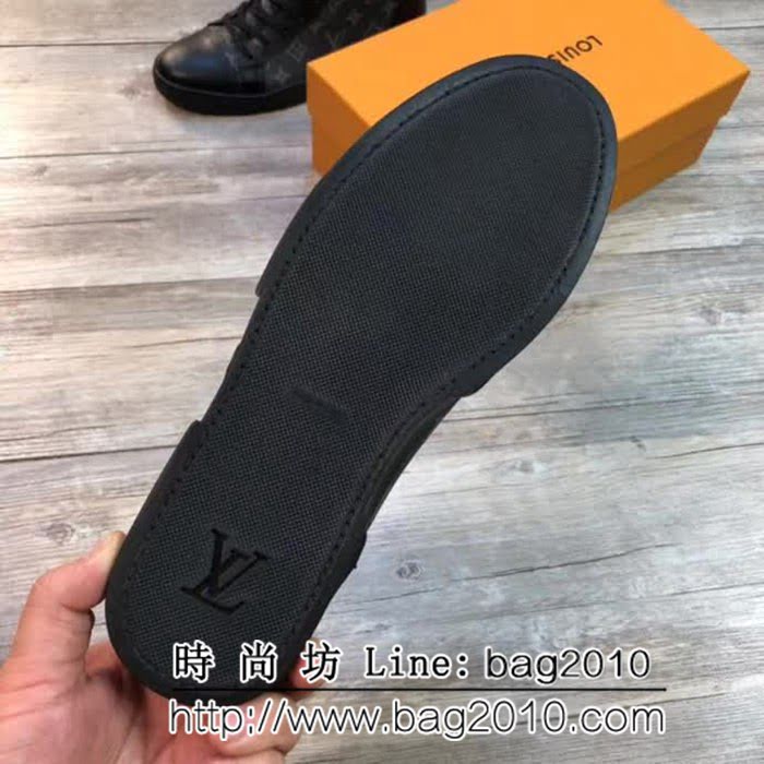 路易威登LV 專櫃新款原版牛皮配老花高幫男士休閒鞋 8FX2222